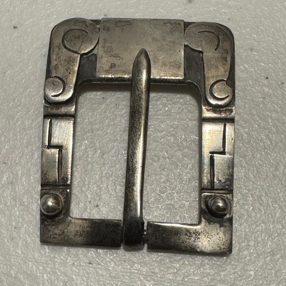 Vintage Taxco Mexico JS Sterling Silver 925 Small Belt Buckle 1.5x2 Southwestern - Picture 8 of 11